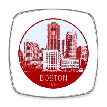 Cercle d’horizon de Boston - Magnet carré - blanc - Devant