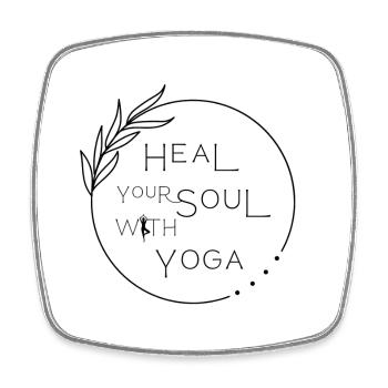 HEALyourSOULwithYOGA - Magnet carré - blanc - Devant