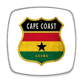 Design du drapeau du Ghana à Cape Coast - Magnet carré - blanc - Devant