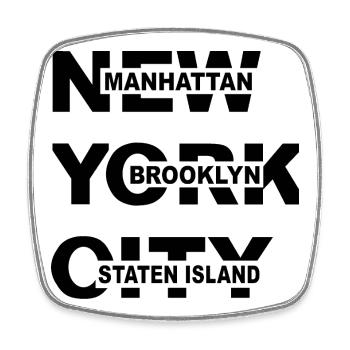 New York City NYC Manhattan Brooklyn Shirt - Viereckiger Kühlschrankmagnet - Weiß - Vorne