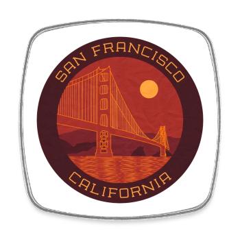 San Francisco | Golden Gate Bridge - Viereckiger Kühlschrankmagnet - Weiß - Vorne