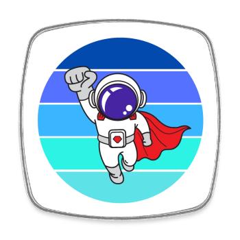 Weltraum, Galaxie, Astronaut - Viereckiger Kühlschrankmagnet - Weiß - Vorne