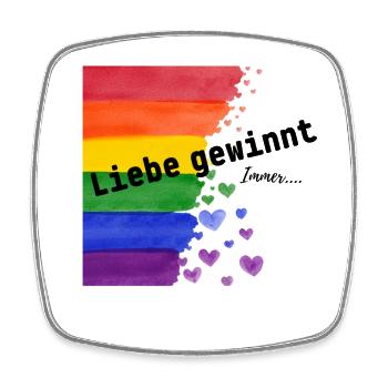 Liebe ist Liebe – Regenbogen Pride Design - Viereckiger Kühlschrankmagnet - Weiß - Vorne
