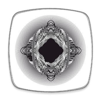 ineinander verwobenes kunstvolles Ornament - Viereckiger Kühlschrankmagnet - Weiß - Vorne