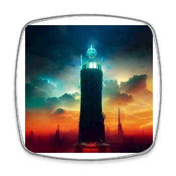 The tower - Square fridge magnet - white - Front