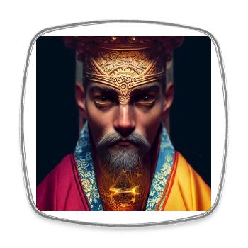 Der Hierophant - Viereckiger Kühlschrankmagnet - Weiß - Vorne