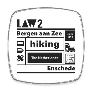 LAW 2 l Bergen aan Zee l Enschede l schwarz - Viereckiger Kühlschrankmagnet - Weiß - Vorne