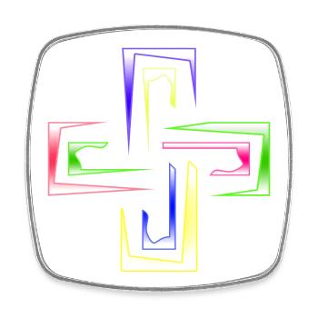 Neon Prism Frames abstraktes Logo - Viereckiger Kühlschrankmagnet - Weiß - Vorne