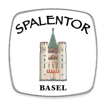 Basel, Spalentor, Schweiz - Viereckiger Kühlschrankmagnet - Weiß - Vorne