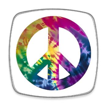 Groovy Tie Dye Peace Zeichen - Viereckiger Kühlschrankmagnet - Weiß - Vorne