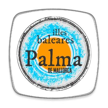 Balearen Inseln Palma Design - Viereckiger Kühlschrankmagnet - Weiß - Vorne