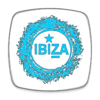 Conception de l’eau d’Ibiza avec étoile - Magnet carré - blanc - Devant