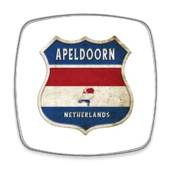 Design du blason d'Apeldoorn, Pays-Bas - Magnet carré - blanc - Devant