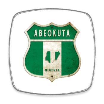Design du drapeau d'Abeokuta Nigeria - Magnet carré - blanc - Devant