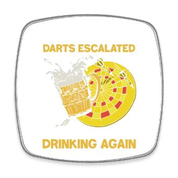 Dart Bier Kneipen Design - Viereckiger Kühlschrankmagnet - Weiß - Vorne