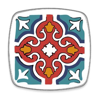 Jordan Keramik 1 - Viereckiger Kühlschrankmagnet - Weiß - Vorne