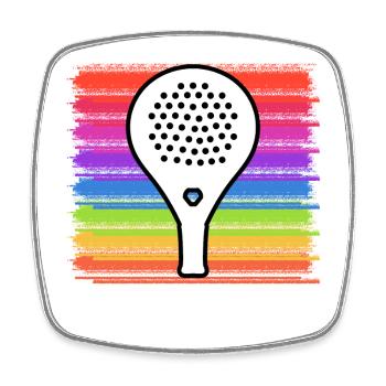 Racket Padel Sport Tennis Padel Game Serve - Square fridge magnet - white - Front