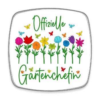 Garten Chefin Gartenarbeit Offizielle Gartenchefin - Viereckiger Kühlschrankmagnet - Weiß - Vorne