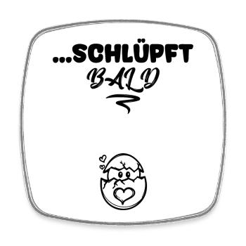 Babybauch Statement Mama Schwangerschaft Schwanger - Viereckiger Kühlschrankmagnet - Weiß - Vorne