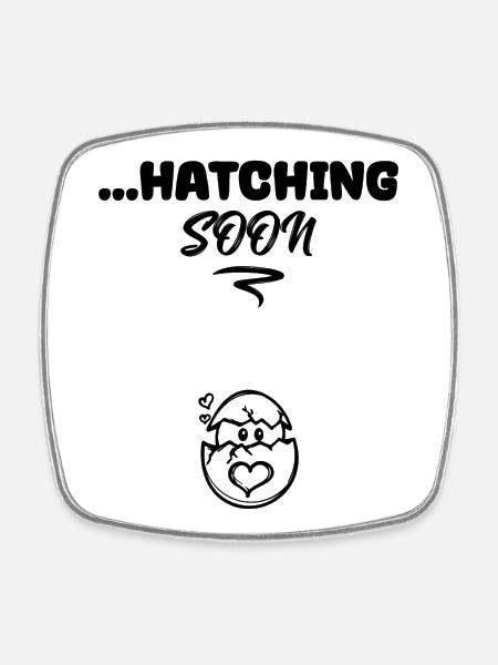 Baby Baby Bump Statement Grossesse Enceinte - Magnet carré - blanc