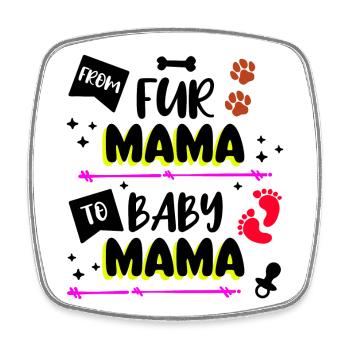 Déclaration de maman Sucette Bébé enceinte Parents - Magnet carré - blanc - Devant