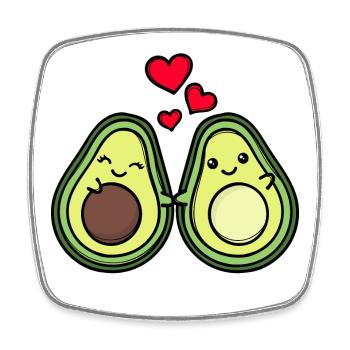Avocat Coeur Grossesse Parents Enceintes Bébé - Magnet carré - blanc - Devant