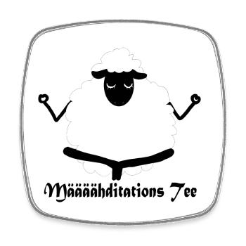 Määäähditations Tee - Viereckiger Kühlschrankmagnet - Weiß - Vorne