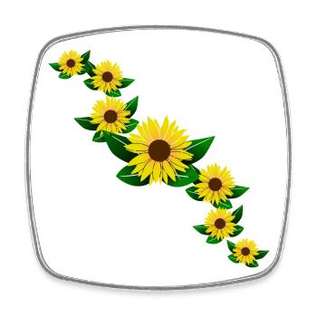 Tournesol jaune tournesol motif fleur floral - Magnet carré - blanc - Devant