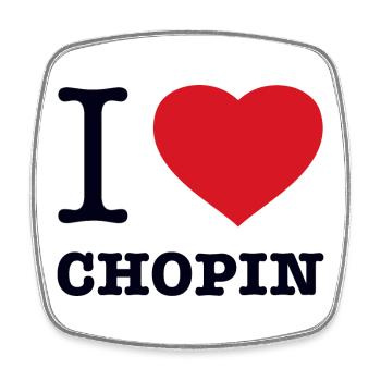 I LOVE CHOPIN - Square fridge magnet - white - Front