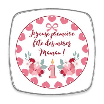 Première fête des mères. Bonne fête maman. - Magnet carré - blanc - Devant