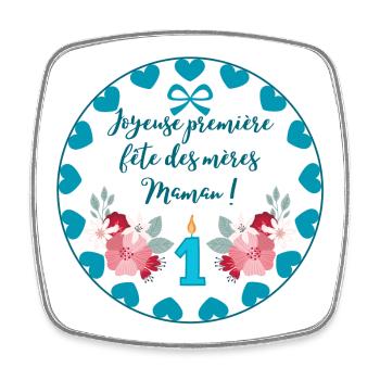 Première fête des mères. Bonne fête maman. - Magnet carré - blanc - Devant