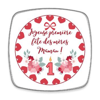 Première fête des mères. Bonne fête maman. - Magnet carré - blanc - Devant