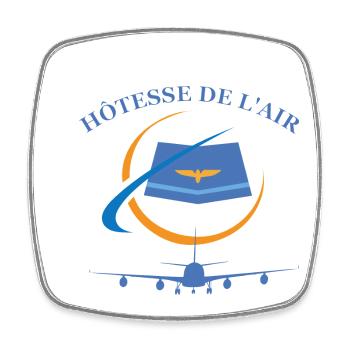 Hôtesse de l'air - Magnet carré - blanc - Devant
