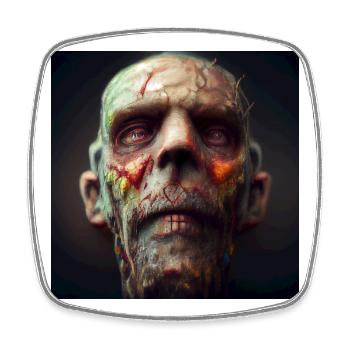 Alter Zombie - Viereckiger Kühlschrankmagnet - Weiß - Vorne