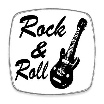 Rock and roll - Square fridge magnet - white - Front
