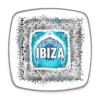 Ibiza Spirit Neon Design - Square fridge magnet - white - Front