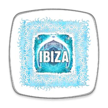Ibiza Elektronik Kunst Design - Viereckiger Kühlschrankmagnet - Weiß - Vorne
