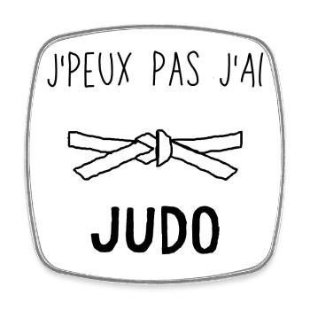 J Peux Pas J Ai Judo - Magnet carré - blanc - Devant