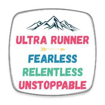 Ultra Runnner - Intrépide. Implacable. Imparable. - Magnet carré - blanc - Devant