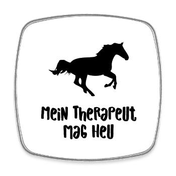 Mein Therapeut mag Heu - Viereckiger Kühlschrankmagnet - Weiß - Vorne