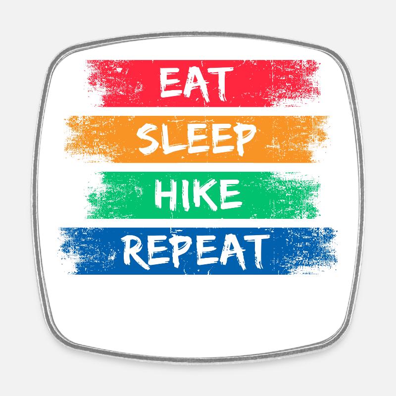 Mountain Hiking Hike Statement Hiking Hiker - Square fridge magnet - white