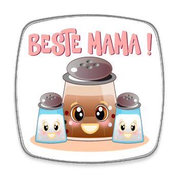 Beste Mama Muttertag - MUTTER KIND FAMILIE - Viereckiger Kühlschrankmagnet - Weiß - Vorne