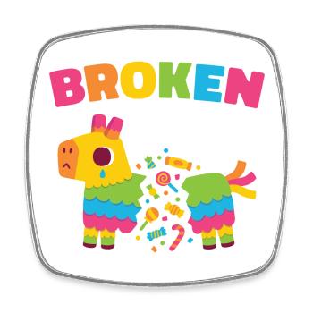 Triste âne Pinata cassé - Magnet carré - blanc - Devant