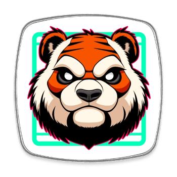 Tigre maléfique - Magnet carré - blanc - Devant