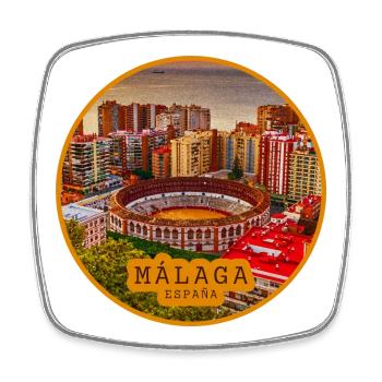 Malaga Bullring Panorama - Viereckiger Kühlschrankmagnet - Weiß - Vorne