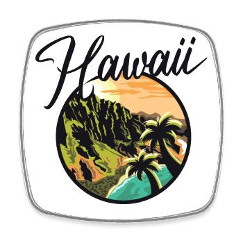hawaii island nature icon Insel Natur color Logo - Viereckiger Kühlschrankmagnet - Weiß - Vorne