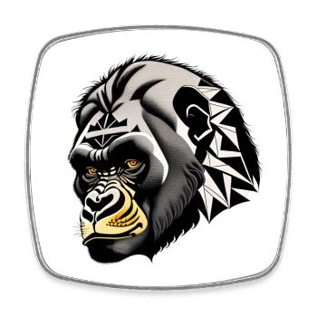 Monkey, Gorilla - Square fridge magnet - white - Front
