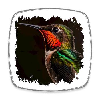Kolibris sind bekannt für ihre irisierenden Federn - Viereckiger Kühlschrankmagnet - Weiß - Vorne