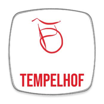Berlin Tempelhof Souvenir - Viereckiger Kühlschrankmagnet - Weiß - Vorne