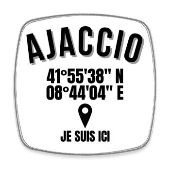 Corsica, Corsican humor, Ajaccio - Square fridge magnet - white - Front